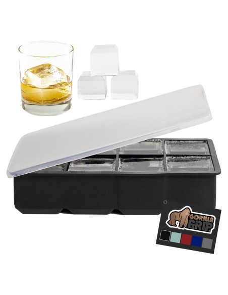 Bandeja de Hielo de Silicona GORILLA GRIP 8 Cubos Gigantes