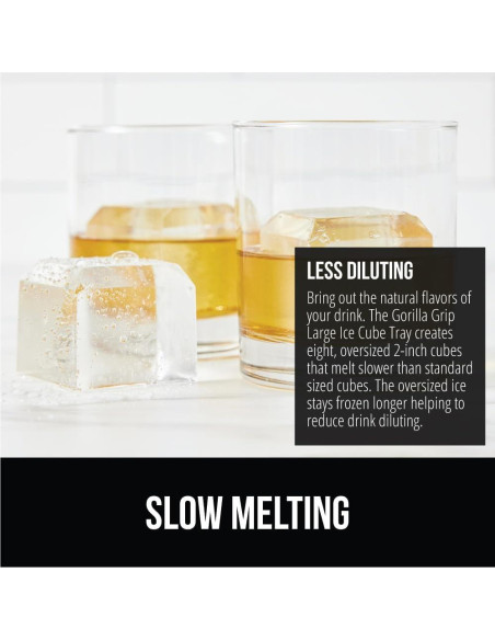 Bandeja de Hielo de Silicona GORILLA GRIP 8 Cubos Gigantes