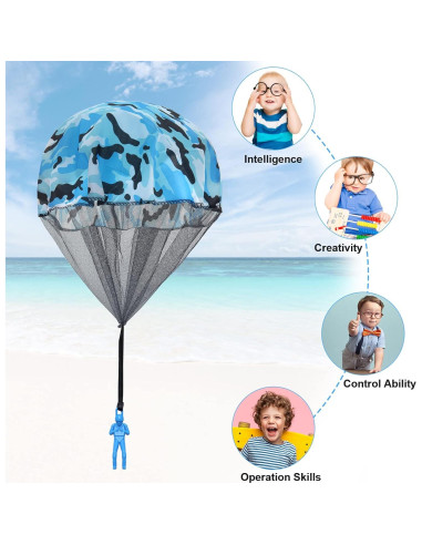 15 Juguetes Paracaídas Camuflaje Catcan 43 cm para Lanzar