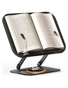 Soporte para Libros Ajustable SupeDesk Negro 360 Grados