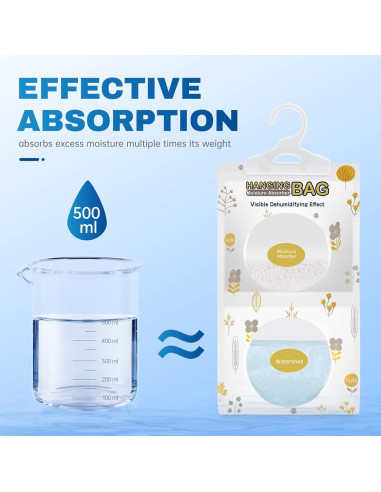 Paquete de 5 Paquetes Absorbentes de Humedad Vacplus 500ml
