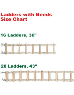 Escalera de Madera SIMENA 91.44 cm para Hámsters y Aves 2