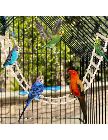 Escalera de Madera SIMENA 91.44 cm para Hámsters y Aves