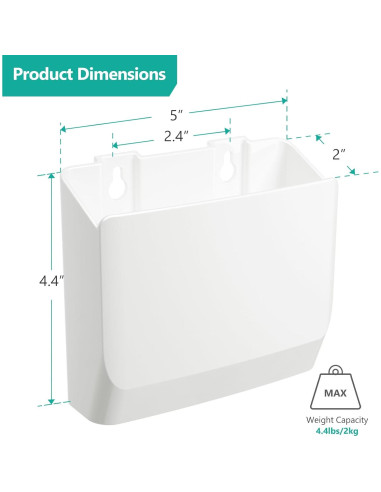 Soporte de Control Remoto WALI Montaje en Pared Blanco 12.7 cm