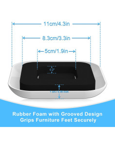 Deslizadores de Muebles KISSCORE 4 PCS 10.92 cm Antideslizantes 2