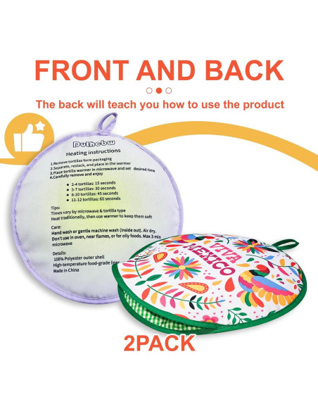 Calentador de Tortillas Duthcbw 2 Piezas Verde/Púrpura