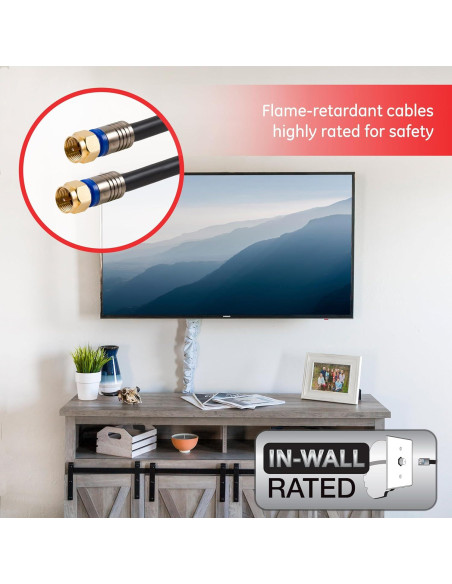 Cable Coaxial GE RG6 Pro 1.8 m Cuádruple Blindaje 3 GHz