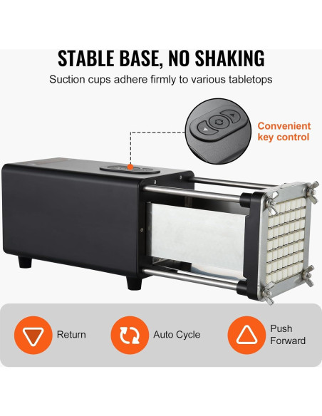 Cortador de Papas Fritas Eléctrico VEVOR 1/2" y 3/8" Acero Inoxidable