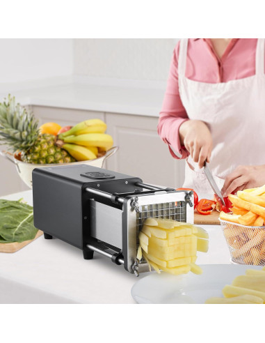 Cortador de Papas Fritas Eléctrico VEVOR 1/2" y 3/8" Acero Inoxidable