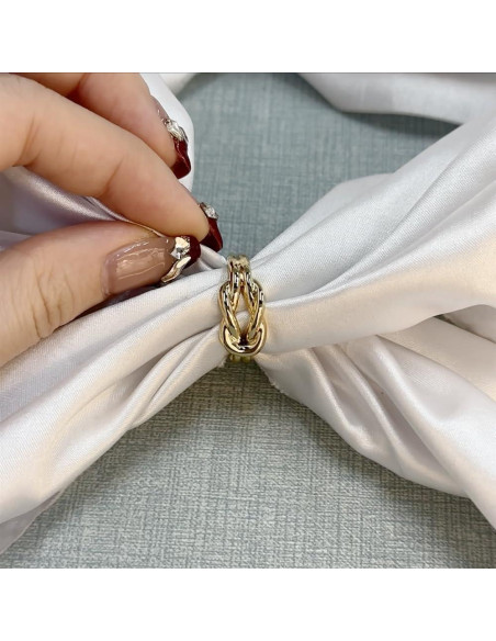 Anillo Broche de Bufanda de Seda Dainty Dorado 1.78x2.31cm