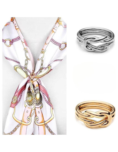 Anillo Broche de Bufanda de Seda Dainty Dorado 1.78x2.31cm