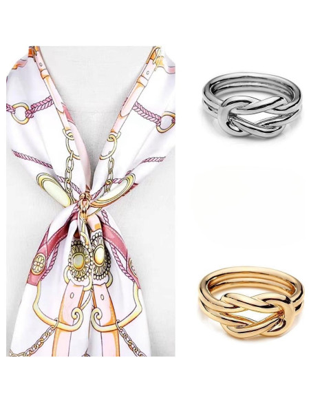 Anillo Broche de Bufanda de Seda Dainty Dorado 1.78x2.31cm