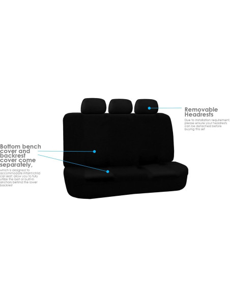 Fundas de Asiento FH Group + Alfombrillas de Piso - Negro Fundas de Asiento FH Group + Alfombrillas de Piso - Negro