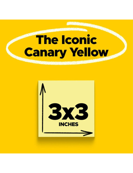 Notas Adhesivas Post-it Amarillo Canario 3x3" 12 Blocs