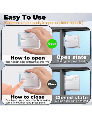 Cerradura de Puerta Deslizante STERGDE 2 Unidades Azul