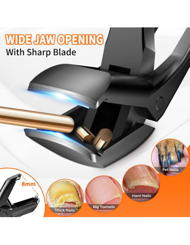 Cortauñas Ergonómico DRMODE con Cabeza Angulada para Uñas Gruesas