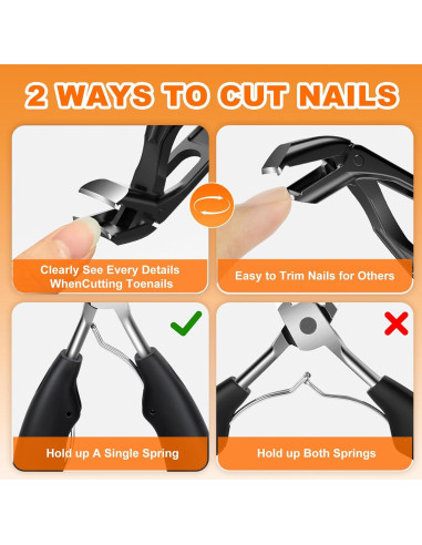 Cortauñas Ergonómico DRMODE con Cabeza Angulada para Uñas Gruesas