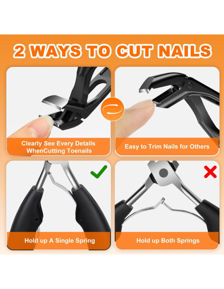 Cortauñas Ergonómico DRMODE con Cabeza Angulada para Uñas Gruesas