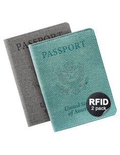Portafolio de Pasaporte RFID VIDIVICI Unisex 2pk - Negro y Azul