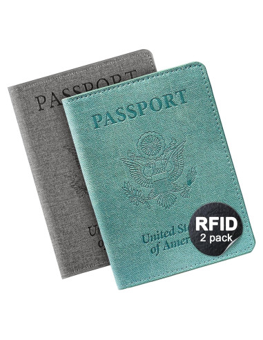 Portafolio de Pasaporte RFID VIDIVICI Unisex 2pk - Negro y Azul