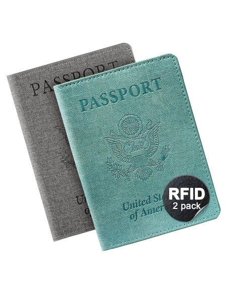 Portafolio de Pasaporte RFID VIDIVICI Unisex 2pk - Negro y Azul