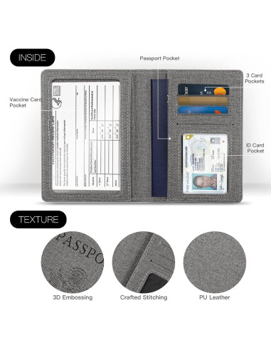 Portafolio de Pasaporte RFID VIDIVICI Unisex 2pk - Negro y Azul