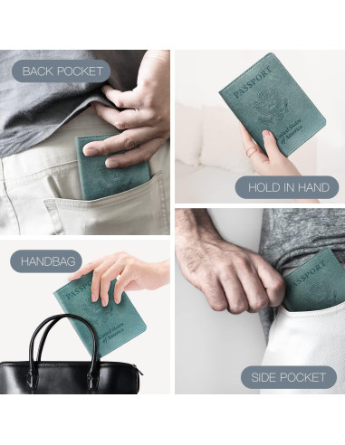 Portafolio de Pasaporte RFID VIDIVICI Unisex 2pk - Negro y Azul