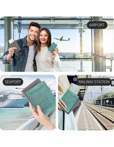 Portafolio de Pasaporte RFID VIDIVICI Unisex 2pk - Negro y Azul