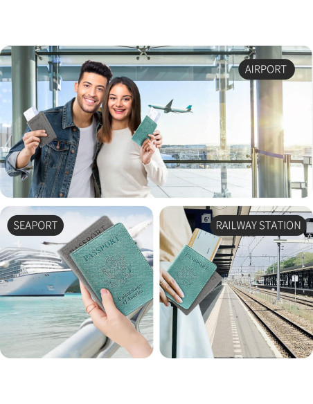 Portafolio de Pasaporte RFID VIDIVICI Unisex 2pk - Negro y Azul