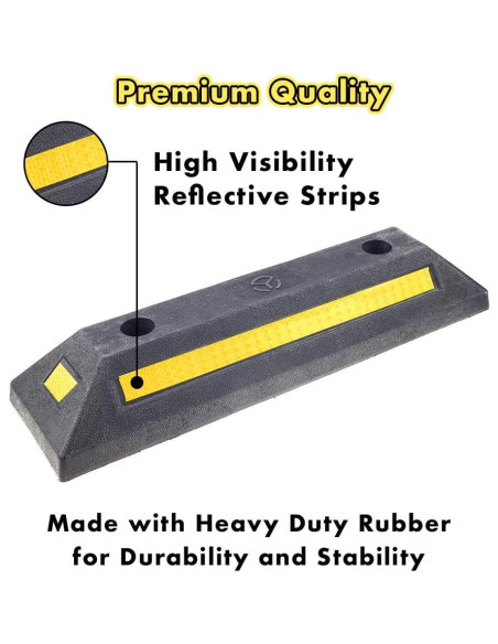Tope de Estacionamiento de Goma Genubi 52.7x14.6cm 1PC Tope de Estacionamiento de Goma Genubi 52.7x14.6cm 1PC