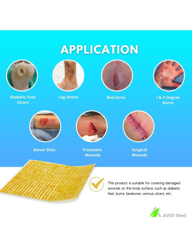 Vendas de Miel Manuka AWD - Parches Médicos 10 Unidades 5.08cm