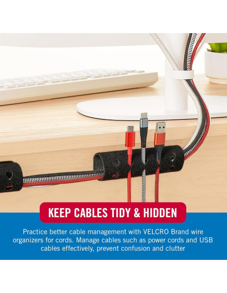Organizador de Cables VELCRO Mediano 2Pk - Doble Función