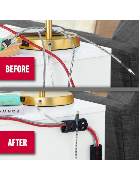 Organizador de Cables VELCRO Mediano 2Pk - Doble Función