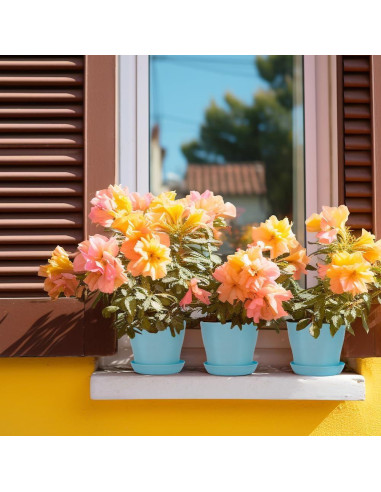 8 Macetas de Plástico Bchjatk 9.6 cm para Plantas