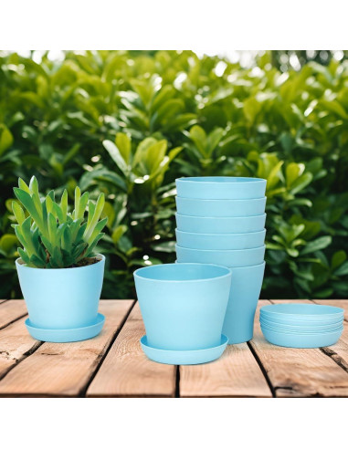 8 Macetas de Plástico Bchjatk 9.6 cm para Plantas