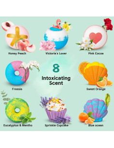 Bombas de Baño Aofmee - 8 Fragancias Naturales Hidratantes 2