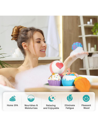 Bombas de Baño Aofmee - 8 Fragancias Naturales Hidratantes