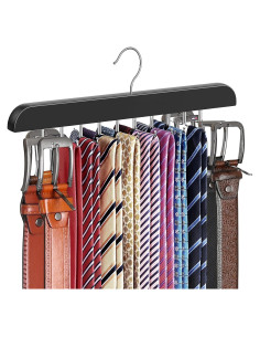 Perchero de Corbatas RESOVO Negro con 20 Ganchos Plegables