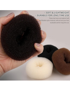 Conjunto de Fabricantes de Moño de Donut Grande Teenitor - 4 Colores 2