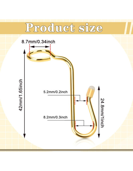 50 Ganchos Conector de Percha Sankoly Oro 8.7 mm Metal