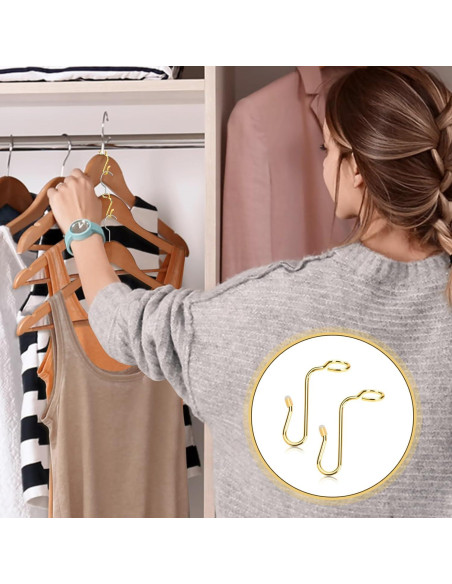 50 Ganchos Conector de Percha Sankoly Oro 8.7 mm Metal