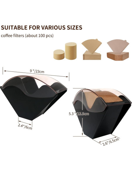 Soporte para Filtros de Café PADELE Negro 24.1x14 cm