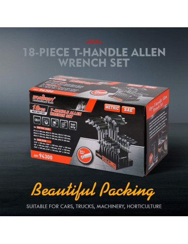 Juego de llaves hexagonales T HORUSDY 18 piezas métrico y SAE