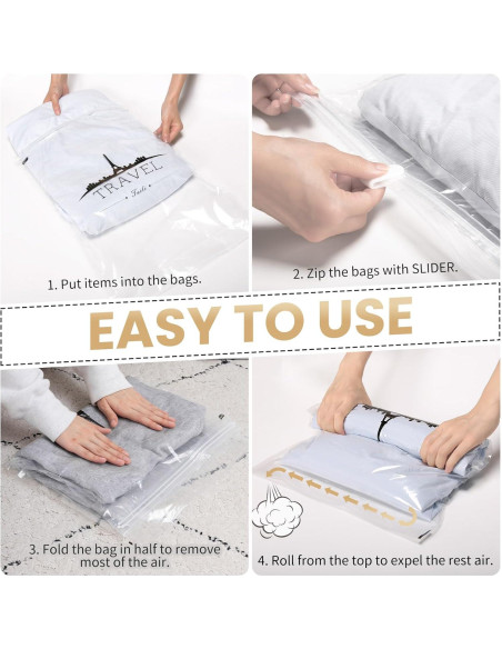 Bolsas de Compresión TAILI 10 Piezas 60x40 cm para Viaje