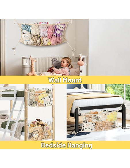 Red de Almacenamiento de Peluches Ofiray-home Beige 81cm Red de Almacenamiento de Peluches Ofiray-home Beige 81cm