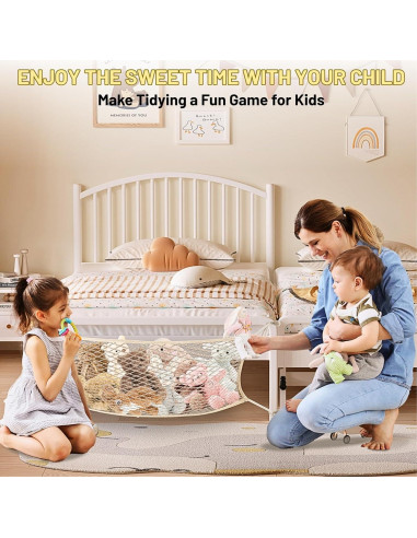 Red de Almacenamiento de Peluches Ofiray-home Beige 81cm