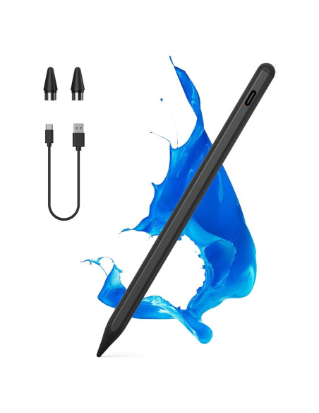 Lápiz Stylus Activo NTHJOYS Negro para iPad y Android Punta Fina