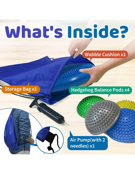 Juego de Cojines Inestables Biguphate - 4 Pods y Disco de Equilibrio