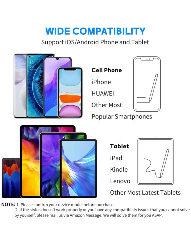 Lápiz Stylus Activo NTHJOYS Negro para iPad y Android Punta Fina