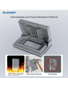 Cubierta de Enchufe Exterior ELEGRP 1-Gang Gris 12.1x7.5cm 2